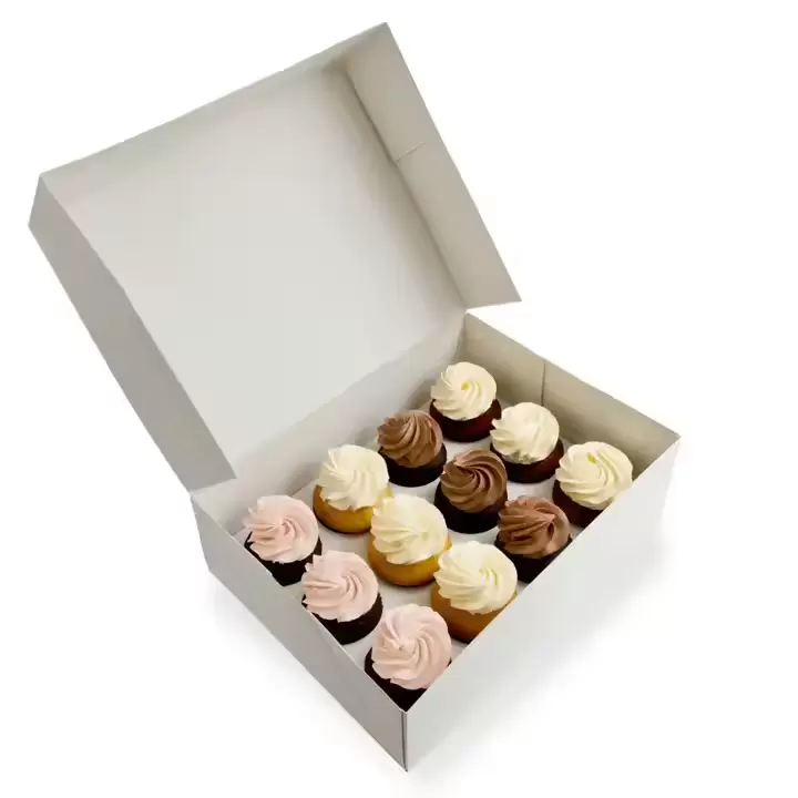 Food cardboard boxes for desserts with custom printed structure
